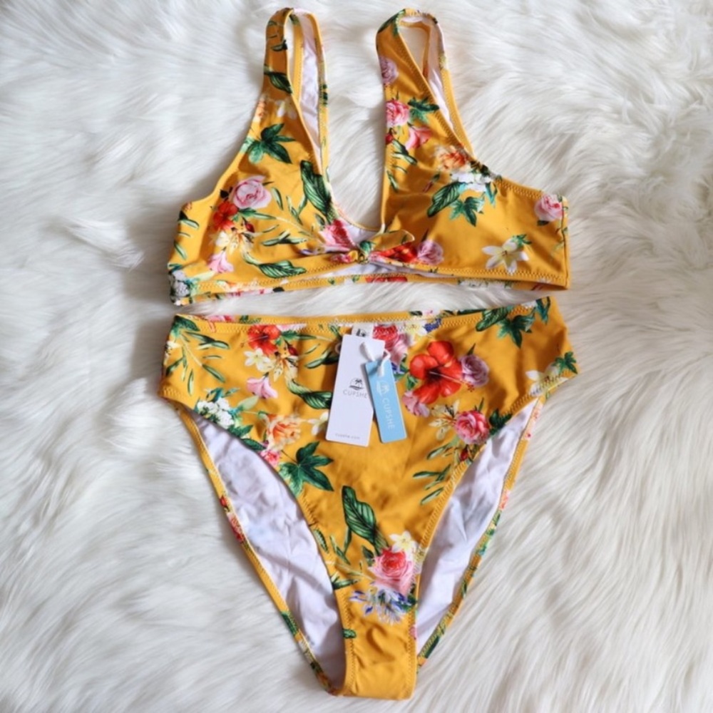 Gold Floral Cupshe Bikini
